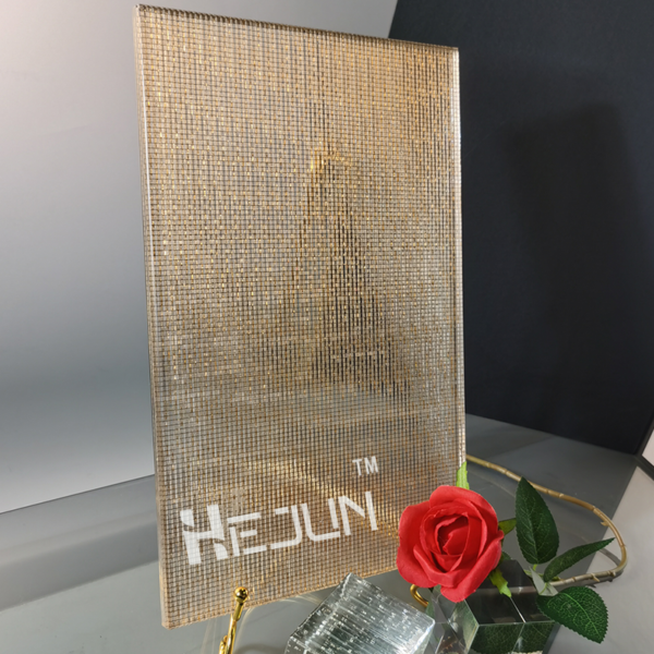 Fashionable Customized Metal Mesh Tempered Laminated Glass for Office Partition