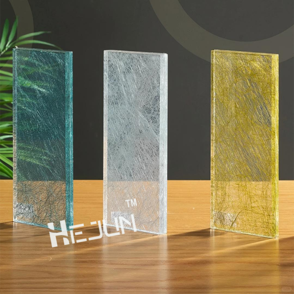 Customized Laminated Wired Metal Mesh Decorative Glass Safety Decorative Art Glass Home Decoration