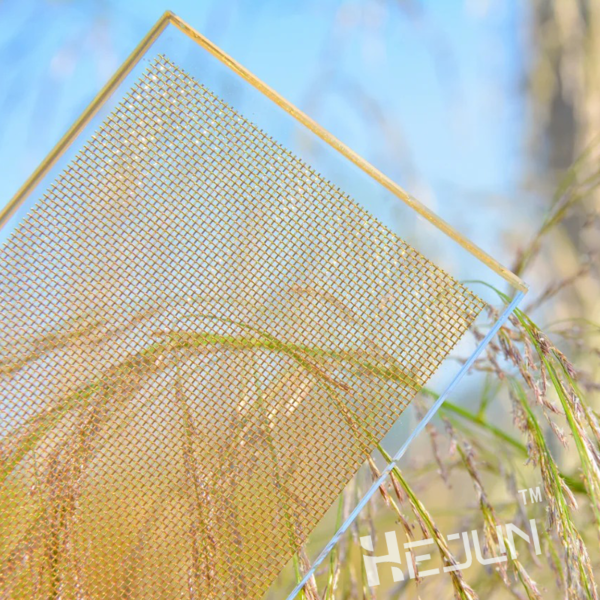 Customized Decorative Fabric Laminated Glass Toughened Art Glass Fabric Wire Mesh Laminated Glass - Image 2