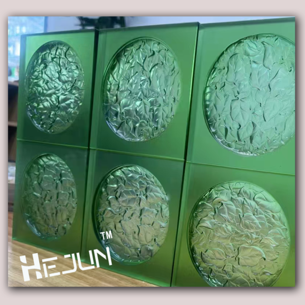 Custom Green Hot Melt Art Glass: Leaf - Textured Decor for Nature - Inspired Spaces - Image 2