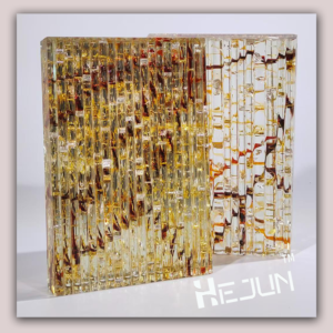 Alternative view of Luxury Gold - Silver Foil Laminated Glass: Spotlight 1 + Mirror Base for Opulent Walls