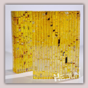 Alternative view of Luxury Gold - Silver Foil Laminated Glass: Spotlight 1 + Mirror Base for Opulent Walls