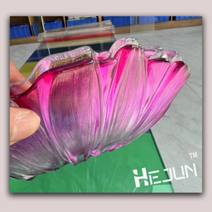 Alternative view of Exquisite Handmade Fused Glass Flower Decor - A Stunning Art Piece for Any Space