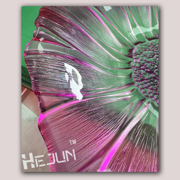 Exquisite Handmade Fused Glass Flower Decor - A Stunning Art Piece for Any Space - Image 4