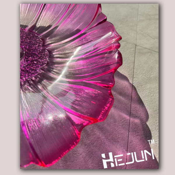 Exquisite Handmade Fused Glass Flower Decor - A Stunning Art Piece for Any Space - Image 5